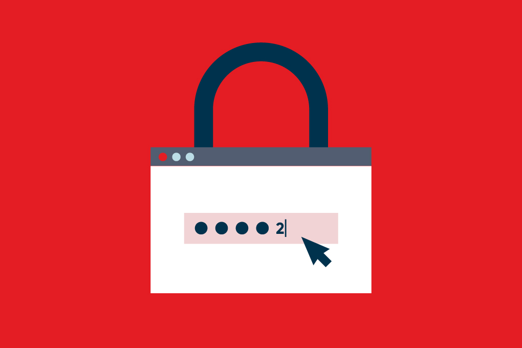 Illustration of a padlock with a password for an article about how to create a strong password